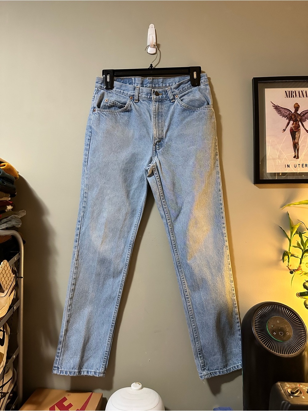 Vintage Orange tab Levi's Light Blue Men's Straight Jeans